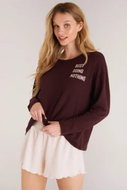 Sale Z Supply Eden Busy Long Sleeve Top-Fig|