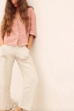 Sale Indi & Cold Elastic-Waist Trousers-Stone Grey|