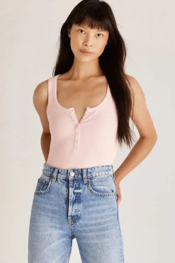 Outlet Z Supply Elle Brushed Rib Tank-Pink Sky|