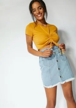 New Minkpink Emery Tee-Mustard|