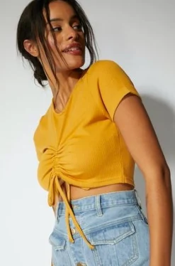 New Minkpink Emery Tee-Mustard|