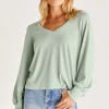 Sale Z Supply Emery V-Neck Top-Seaglass|
