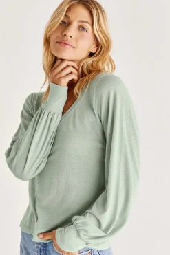 Sale Z Supply Emery V-Neck Top-Seaglass|