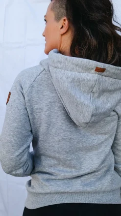Wanakome Faith Half Zip Pullover-Light Heather Grey|