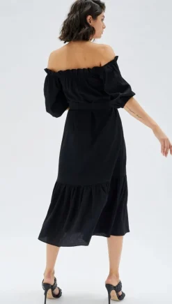 Online Minkpink Fatima Frill Midi Dress-Black|