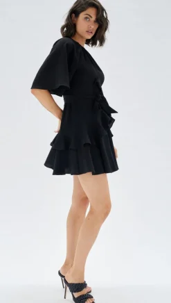 Discount Minkpink Fatima Frill Mini Dress-Black|