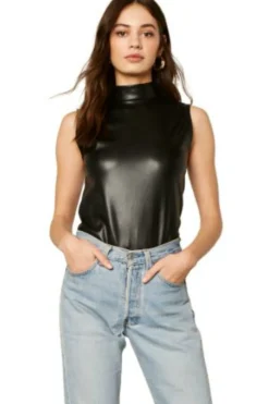 Discount BB Dakota Faux-M-G Vegan Leather Bodysuit|
