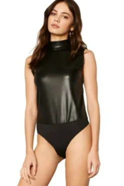 Discount BB Dakota Faux-M-G Vegan Leather Bodysuit|