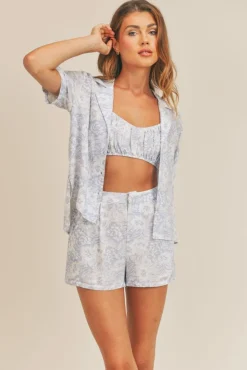 Outlet Sage The Label Feelin Fine Short Sleeve Linen Shirt|