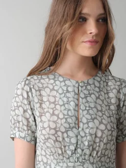 Online Indi & Cold Floral Print Midi Dress|
