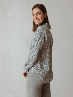 Indi & Cold Floral Printed Shirt-Azul|