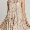 Discount BB Dakota by Steve Madden Frills And Florals Sleeveless Cotton Mini Dress|