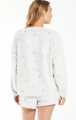 New Z Supply Frosted Plush Star Long Sleeve Top|
