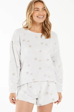 Best Z Supply Frosted Plush Star Long Sleeve Top|