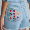 Best Lez a Lez Fruit Embroidered Jean Short|