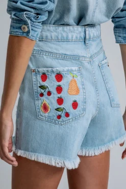 Best Lez a Lez Fruit Embroidered Jean Short|