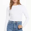 Sale Z Supply Gelina Cropped Long Sleeve Top-White|