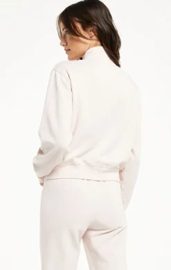 Z Supply Half Zip Sweatshirt-Pink Sky|-New