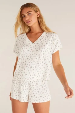 Best Z Supply Happy Ditsy V-Neck Top-Bone|