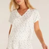 Sale Z Supply Happy Ditsy V-Neck Top-Bone|
