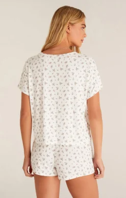 Sale Z Supply Happy Ditsy V-Neck Top-Bone|