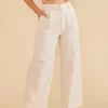 Clearance Minkpink Haven Wide Leg Pant-Ecru|
