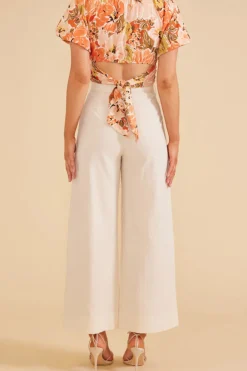 Clearance Minkpink Haven Wide Leg Pant-Ecru|