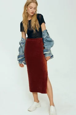 Online Free People Helen Rib Tube Skirt|