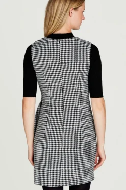 Discount Apricot Houndstooth Side Knot Dress|