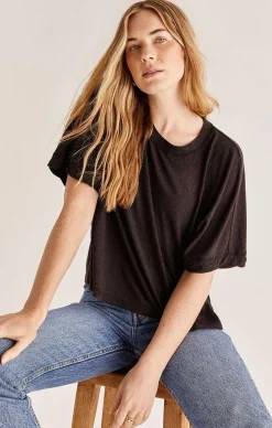 New Z Supply Ines Triblend Top-Black|