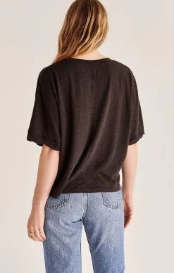 New Z Supply Ines Triblend Top-Black|