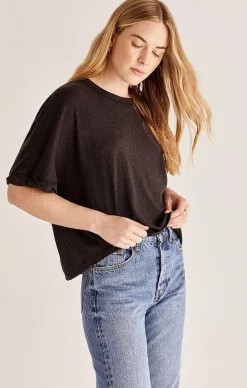 New Z Supply Ines Triblend Top-Black|