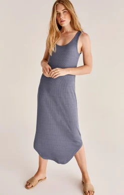 Online Z Supply Jaslyn Rib Hacci Midi Dress-Indigo|