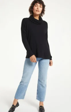 Online Z Supply Jaziah Rib Cowl Neck Top-Black|