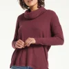 Clearance Z Supply Jaziah Rib Cowl Neck Top-Crimson|