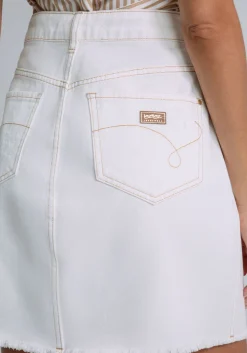 Hot Lez a Lez Jean Skirt-Off White|