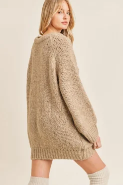 Outlet Sadie & Sage Just Vibes Chunky Pullover-Dark Oatmeal|