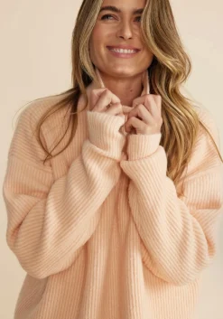 Clearance Minkpink Kaia Ribbed Knit Jumper-Peach|