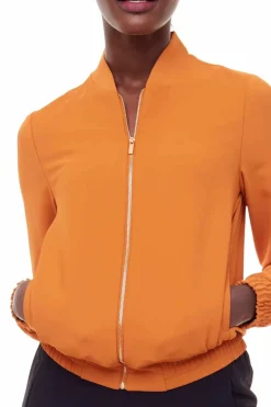 Online I Love Tyler Madison Kamala Silk Bomber Jacket-Mustard Marseille|Iltm