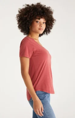 Outlet Z Supply Kasey Modal V-Neck Tee-Rouge|