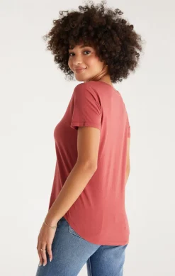 Outlet Z Supply Kasey Modal V-Neck Tee-Rouge|