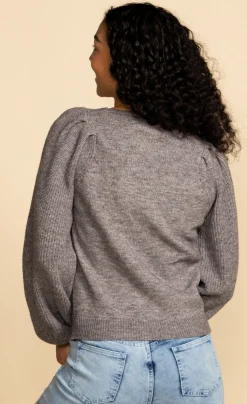 Discount Pink Martini Kaylee Knit Sweater-Grey|