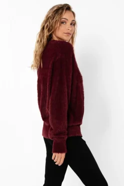 Hot Madison The Label Koda Knit Jumper-Wine|