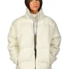 Discount RD Style Ladies Woven Coat-Cream|