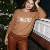 Clearance Z Supply Lizzy Cheers Marled Sweater-Saddle|
