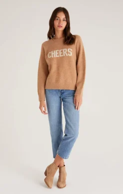 Clearance Z Supply Lizzy Cheers Marled Sweater-Saddle|