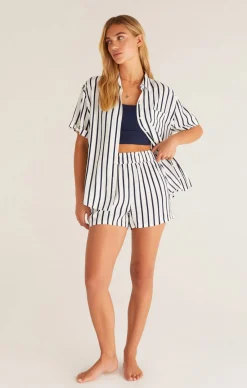 Clearance Z Supply Low Tide Stripe Short-Cloud Dancer|