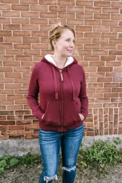 Discount Wanakome Luna Full Zip Hoodie-Mulberry|
