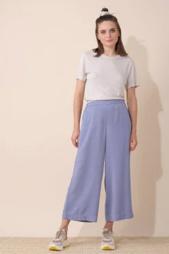 Sale Indi & Cold Lyocell Crop Trousers-Azul Anil|