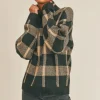 Clearance Sage The Label Marilyn Plaid Turtleneck Sweater|